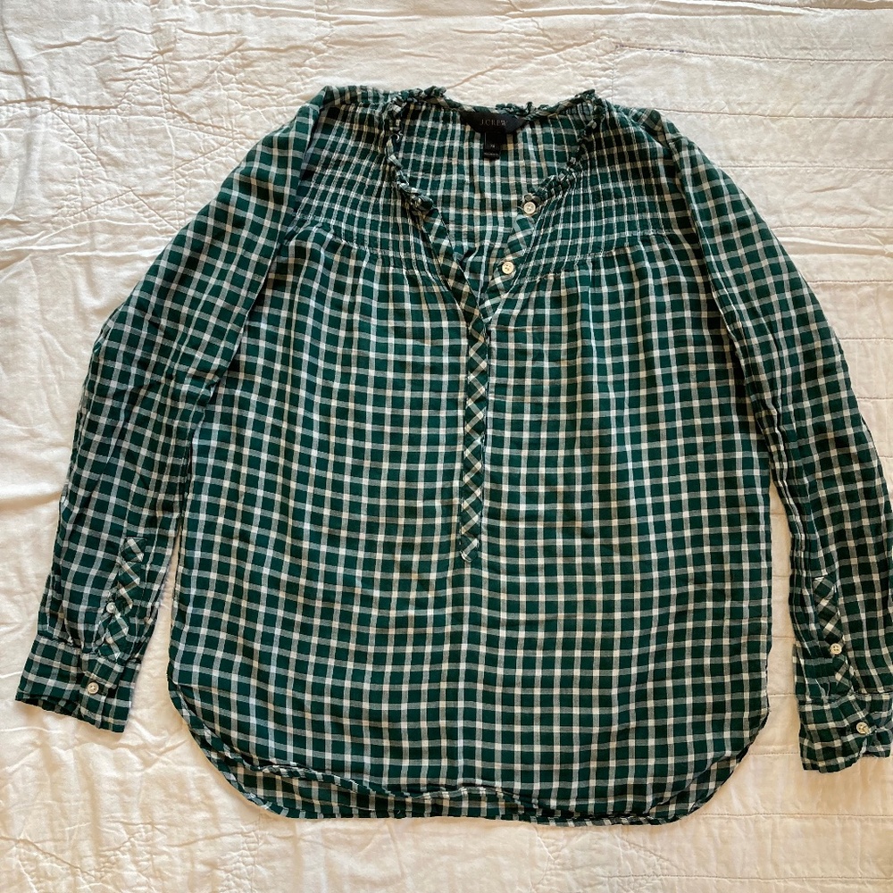 J. Crew Green Plaid Long sleeve Shirt